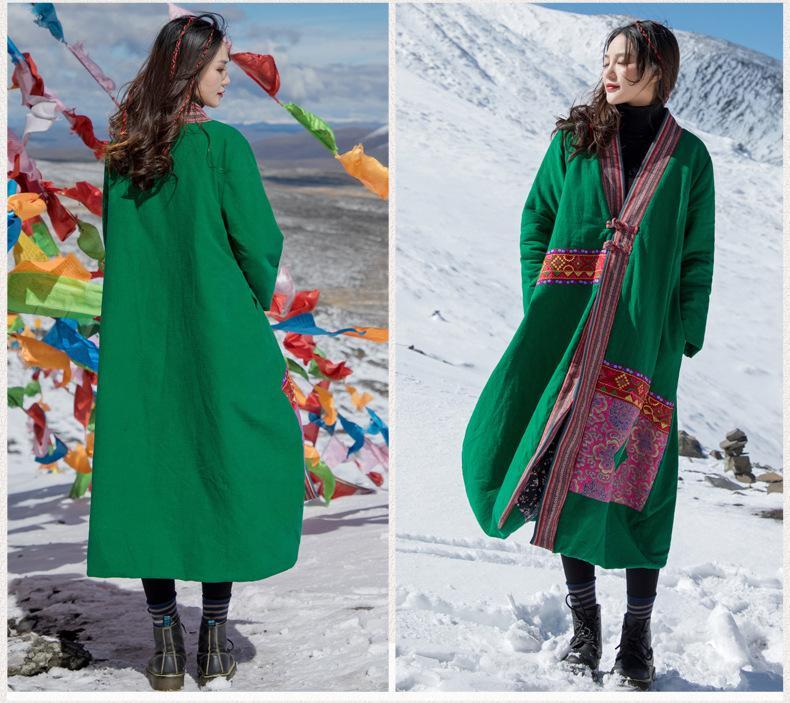 Winter ethnic wind oversize women's cotton-padded jackets