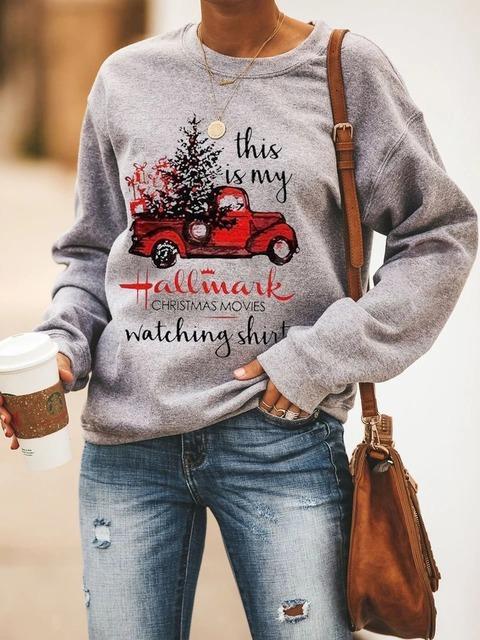 Christmas Hooded Sweater Loose 3D Print Top