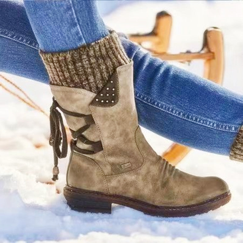 Clearance Boots New Women's Boots Autumn and Winter Snow Boots Wool Martin Boots No Use Casual Women's Shoes