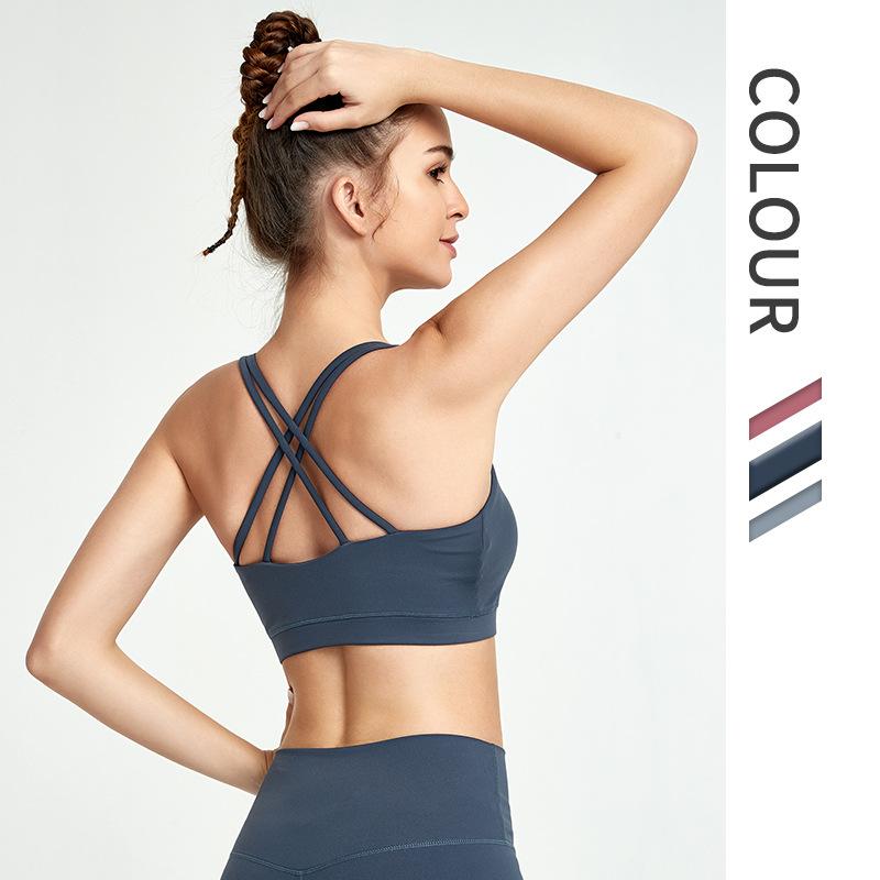 New running sports vest beauty back shock-proof sports bra European and American fitness yoga clothing factory yoga vest.