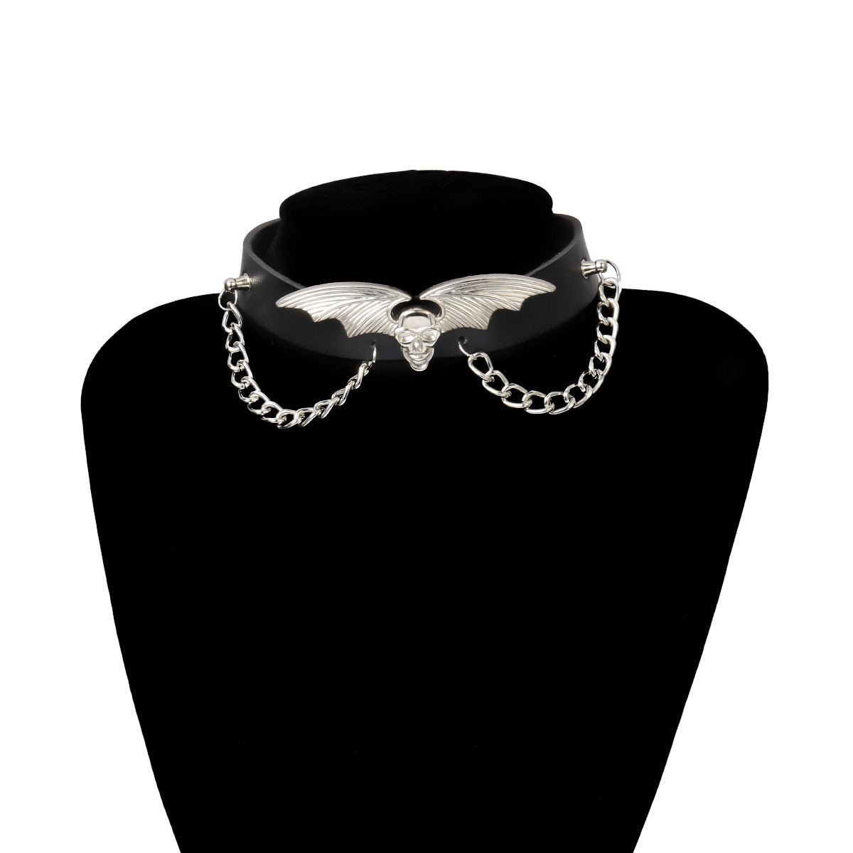 Exaggerated Retro Halloween Ornaments Female Personality Bat Skull Mix Punk Collar Halloween Necklace