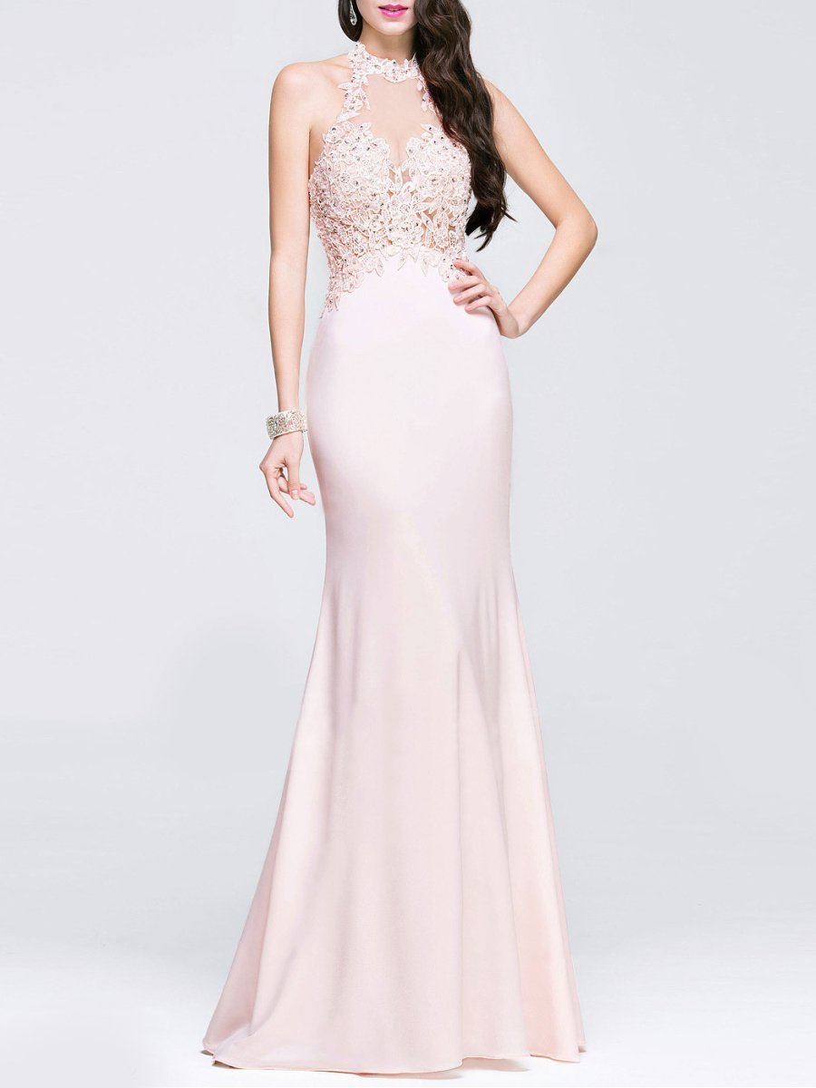 Halter Lace Evening Dress