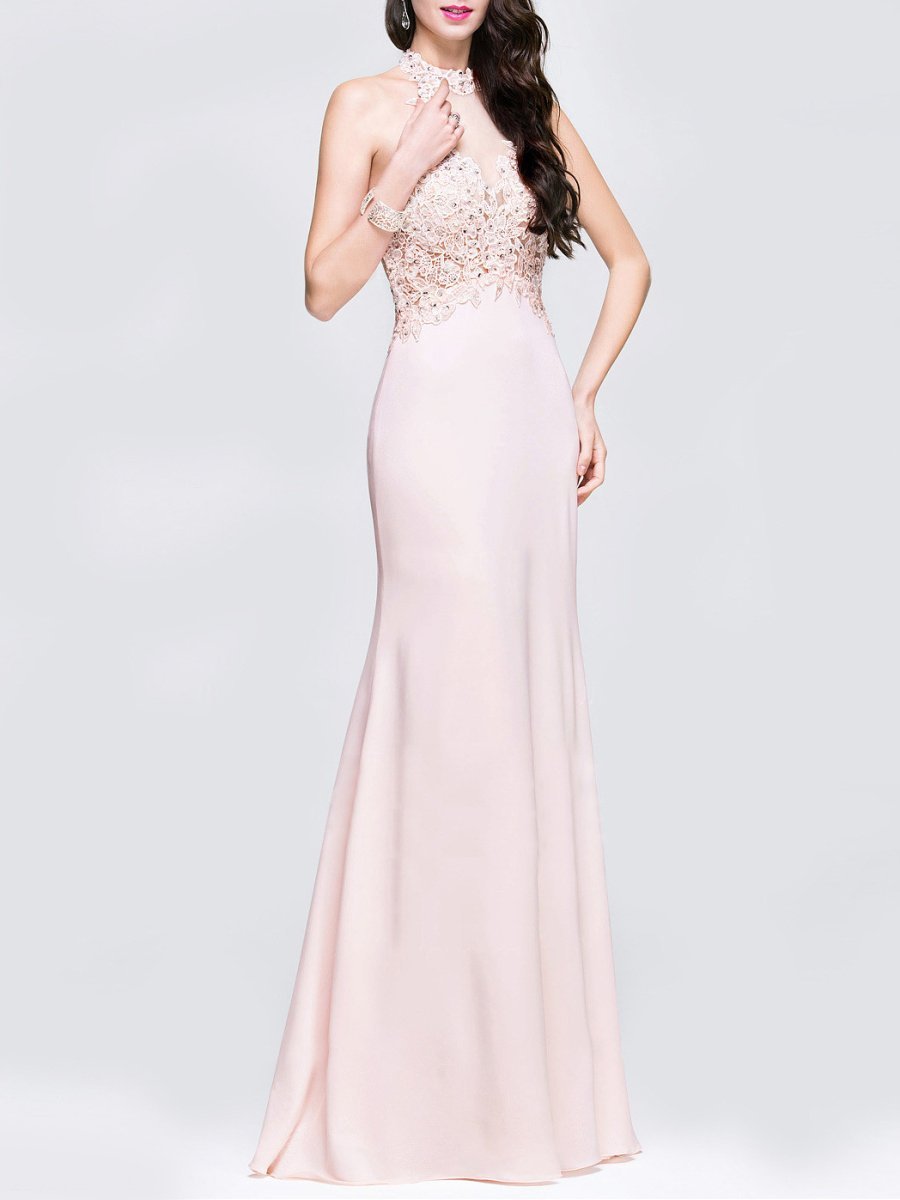 Halter Lace Evening Dress