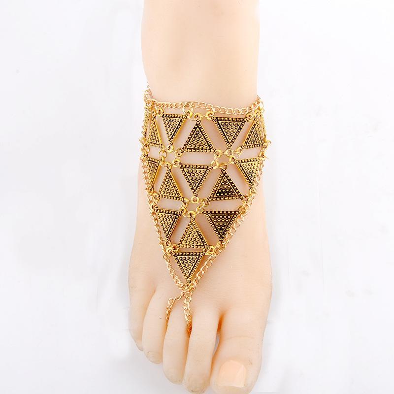 Retro exaggerated character fashion geometric triangle alloy hand-foot bracelet jewelry