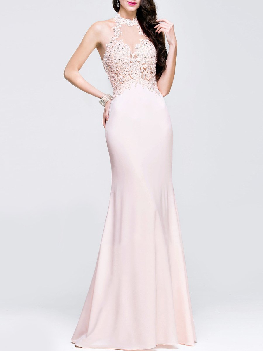 Halter Lace Evening Dress