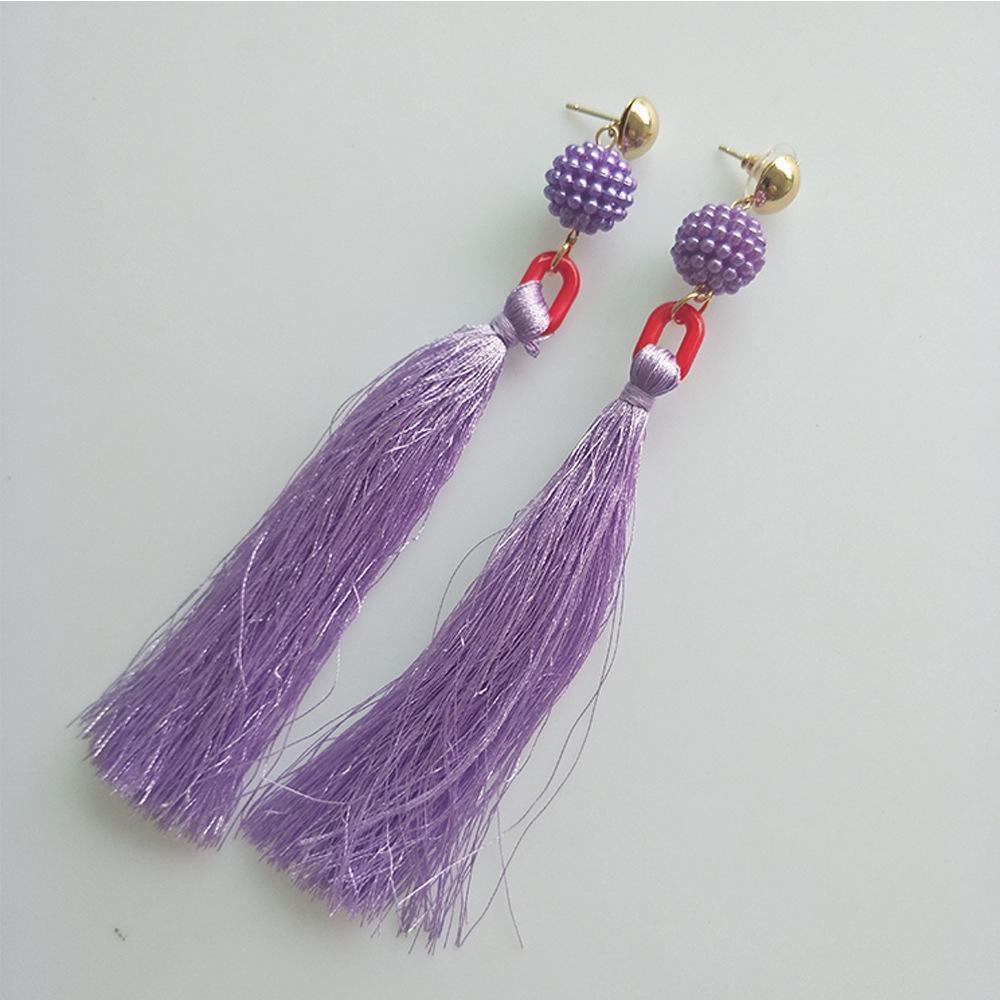 Bohemia charm high quality jewelry pendants with mix color tassel earring party