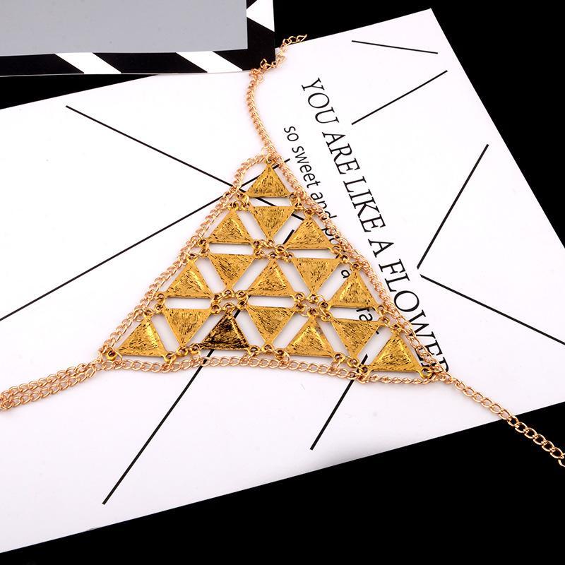 Retro exaggerated character fashion geometric triangle alloy hand-foot bracelet jewelry