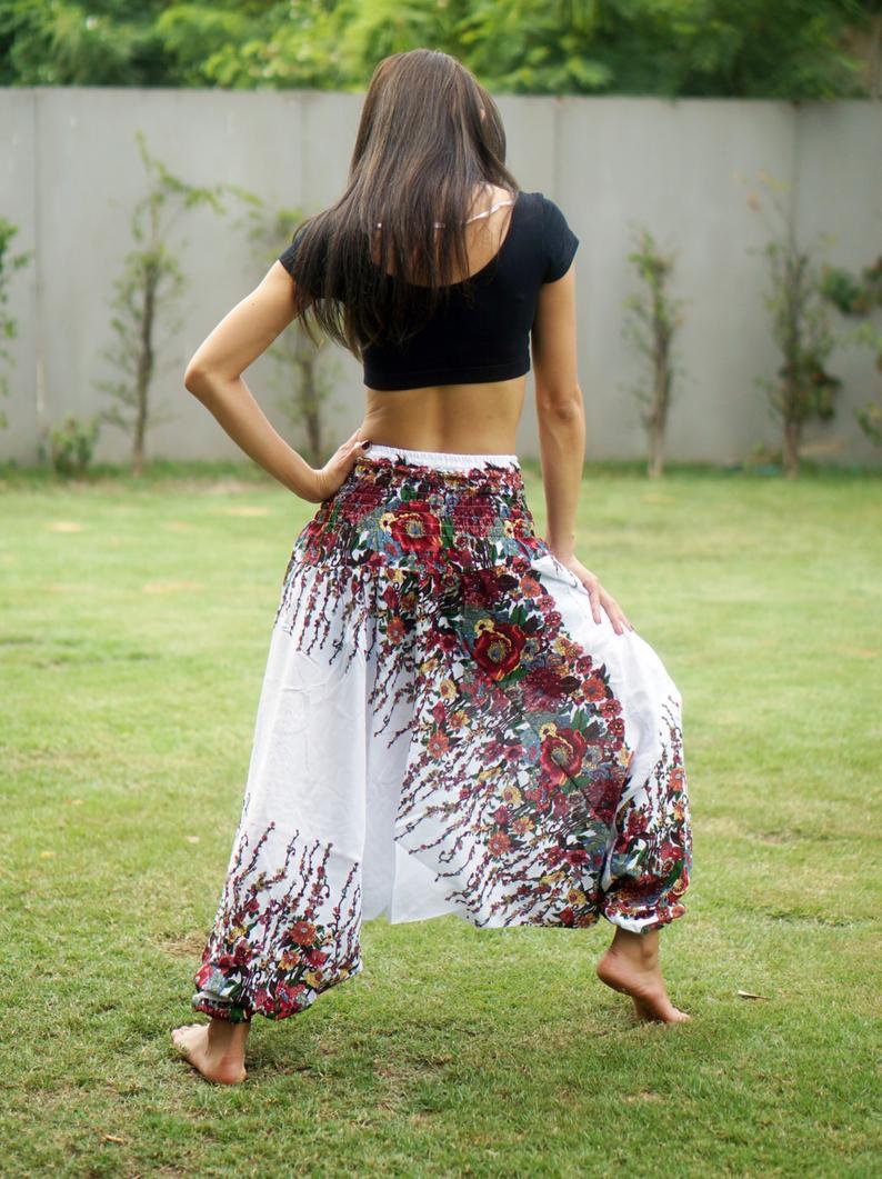 Digital Printed Women's Elastic Waist Loose Yoga Casual Pants