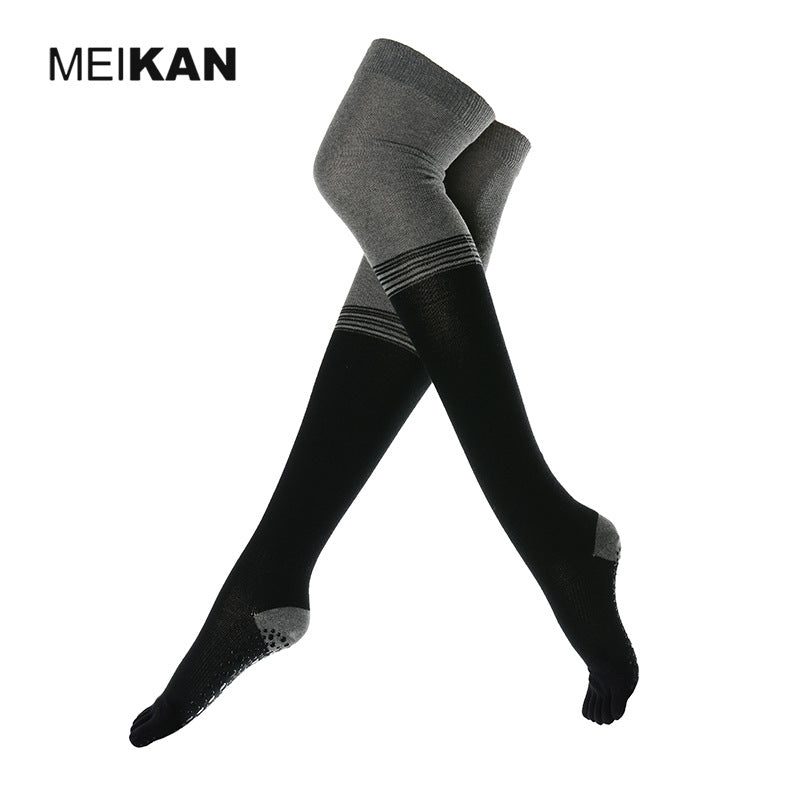 Long tube Yoga socks thigh socks antiskid five finger floor dance socks dance