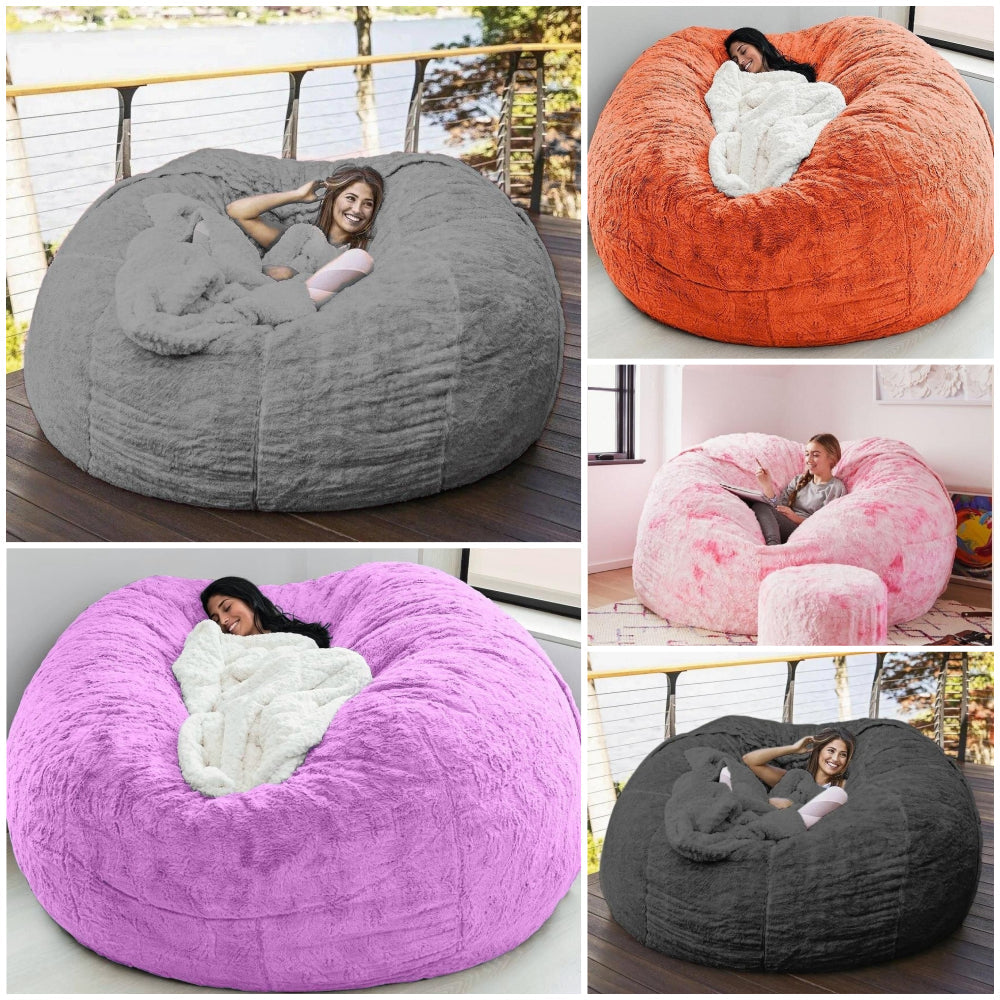 183cm Fur Giant Removable Washable Bean Bag Bed Cover Comfortable Living Room Furniture Lazy Sofa Coat