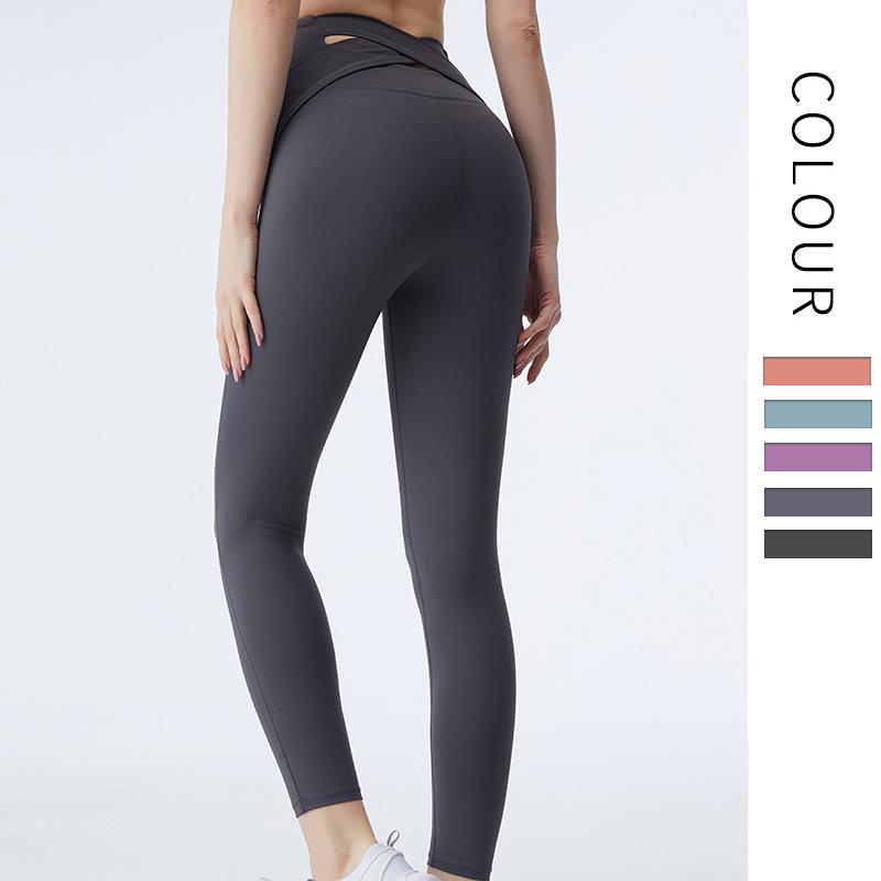 Peach hip cross high waist yoga pants hip-lifting elastic fitness sweatpants