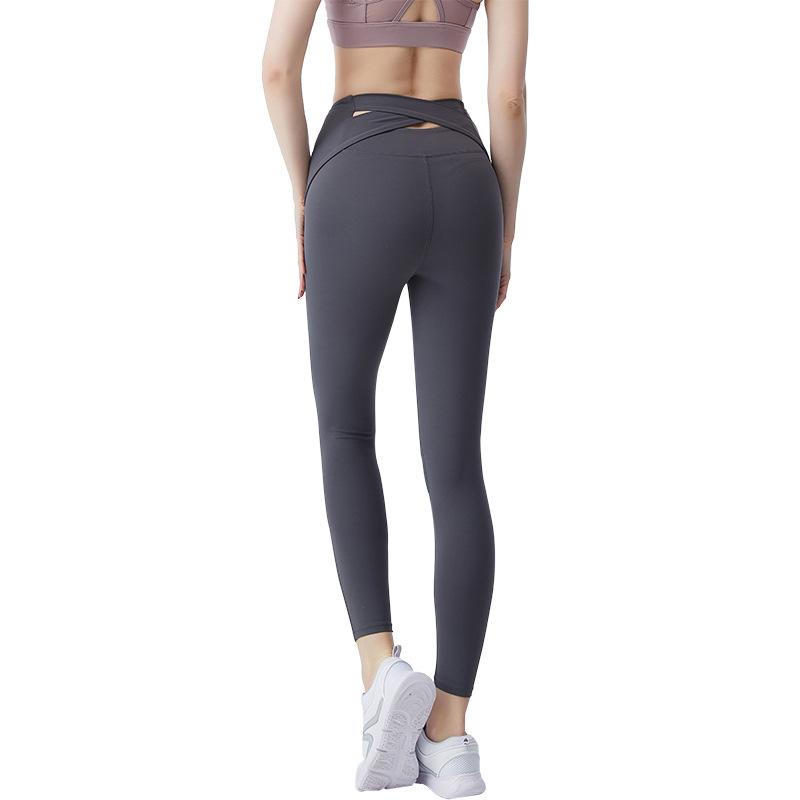 Peach hip cross high waist yoga pants hip-lifting elastic fitness sweatpants