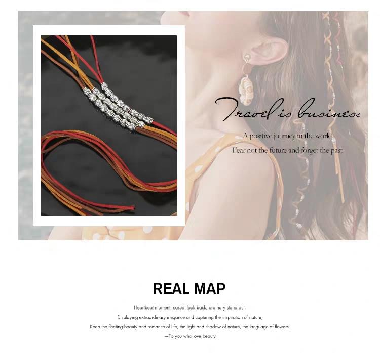 Boho National Wind Taro Rope Hip Hop Hippie Metal Dirty Hair Rope Headwear Holiday Travel Braided Colorful