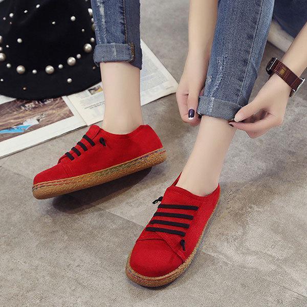 Suede Slip On Soft Loafers Lazy Casual Flat Shoes For Women