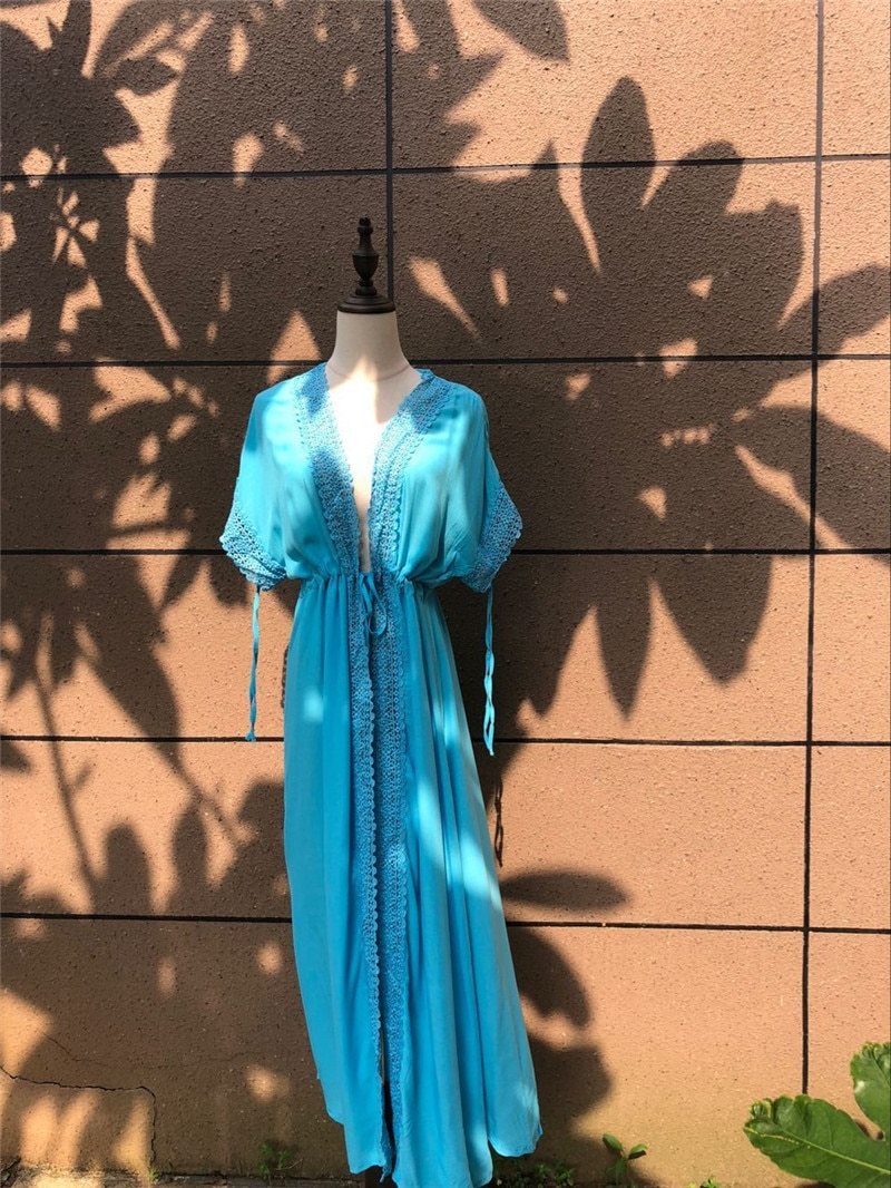 Kaftans Sarong Bathing Solid Color Beach Pareos Cover-up