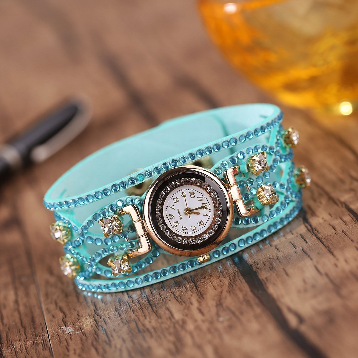 Korean Women Fashion Watch Diamond Bracelet Quartz Watch