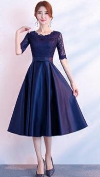 Spring New Long Sleeves Bridesmaid Evening Dress