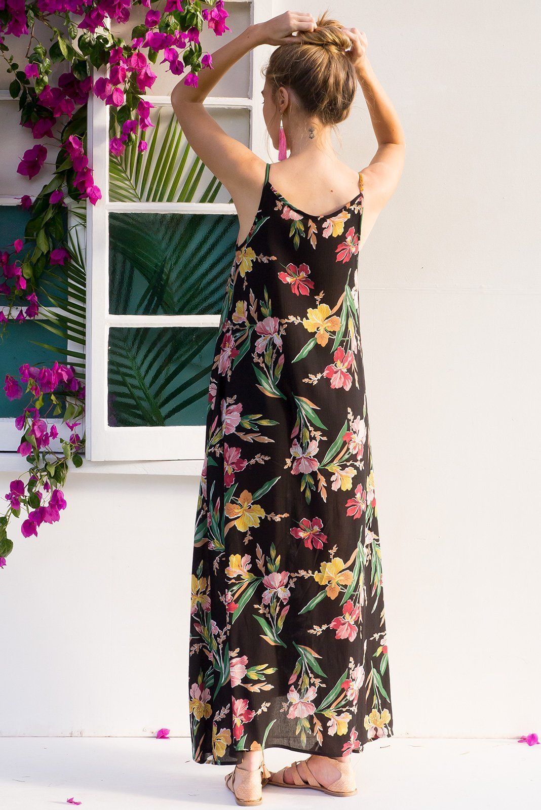 2018 Summer Sleeveless Floral Print Beach Maxi Dress