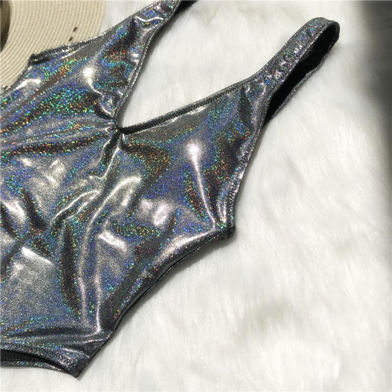 Split Swimsuit Sparkling Sexy Leather Bikini