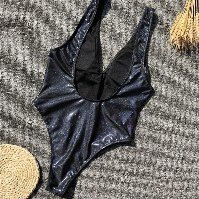 Split Swimsuit Sparkling Sexy Leather Bikini