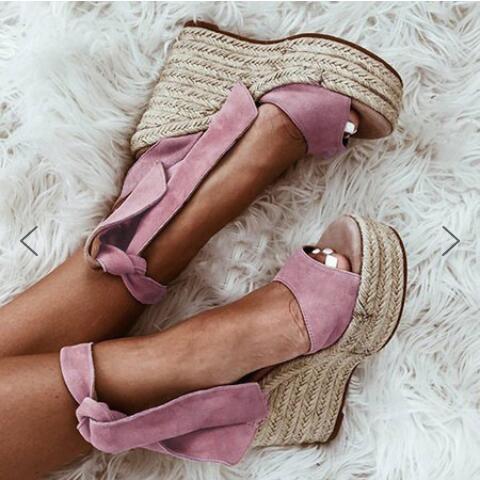 Sexy peep Toe Platform Wedge Woman Summer Rope High Heels Sandals