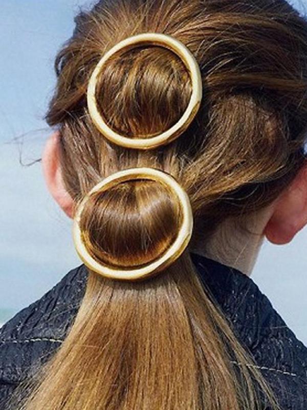 Simple Round Circle Shape Clip Spring Word Clip Side Headwear