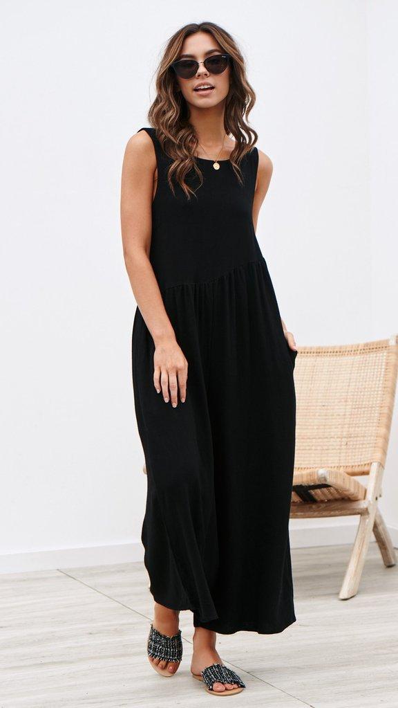 Loose Temperament Solid Color Vest Jumpsuit