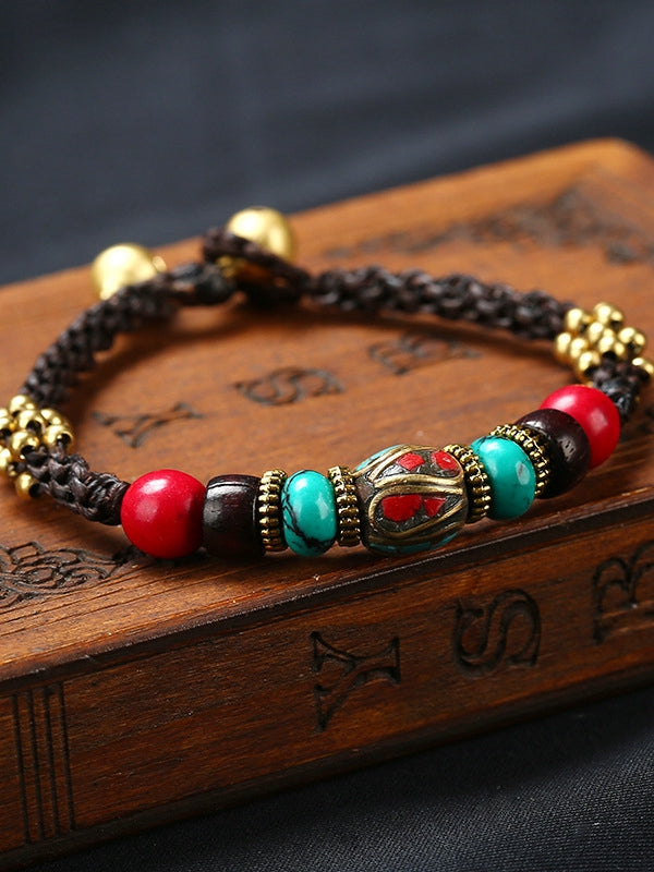 New Boho Ethnic Style Jewelry Nepal Bracelet Retro Creative DIY Wax Rope Woven Jewelry