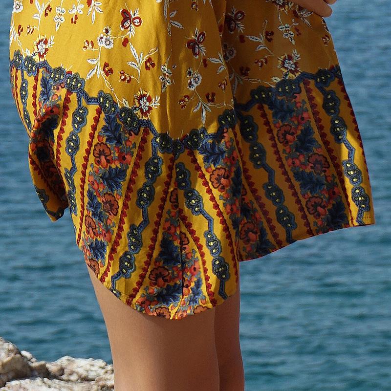 Ethnic Style Printed Beach Bikini Sunscreen Cardigan Cover-up