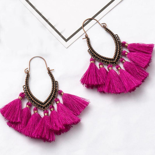 Retro Vintage Boho Bohemian Ethnic Tassel Drop Women Earrings Jewelry Accessories - hiblings