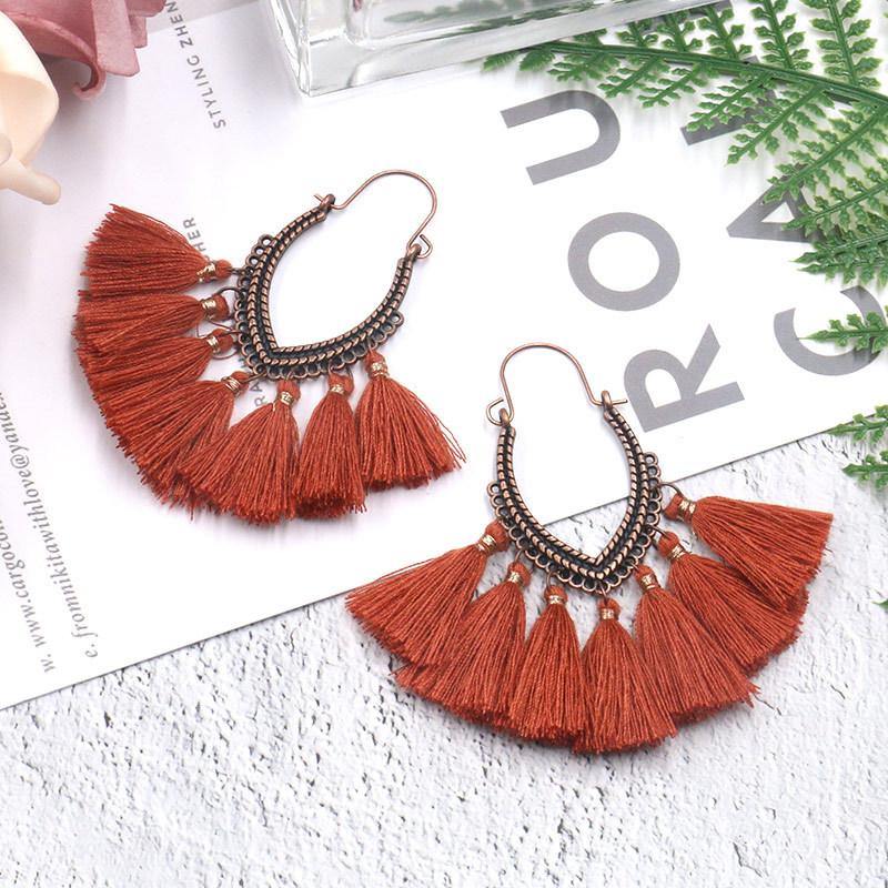 Retro Vintage Boho Bohemian Ethnic Tassel Drop Women Earrings Jewelry Accessories - hiblings