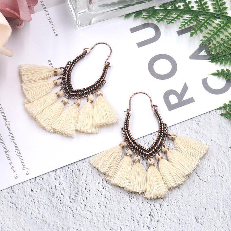 Retro Vintage Boho Bohemian Ethnic Tassel Drop Women Earrings Jewelry Accessories - hiblings