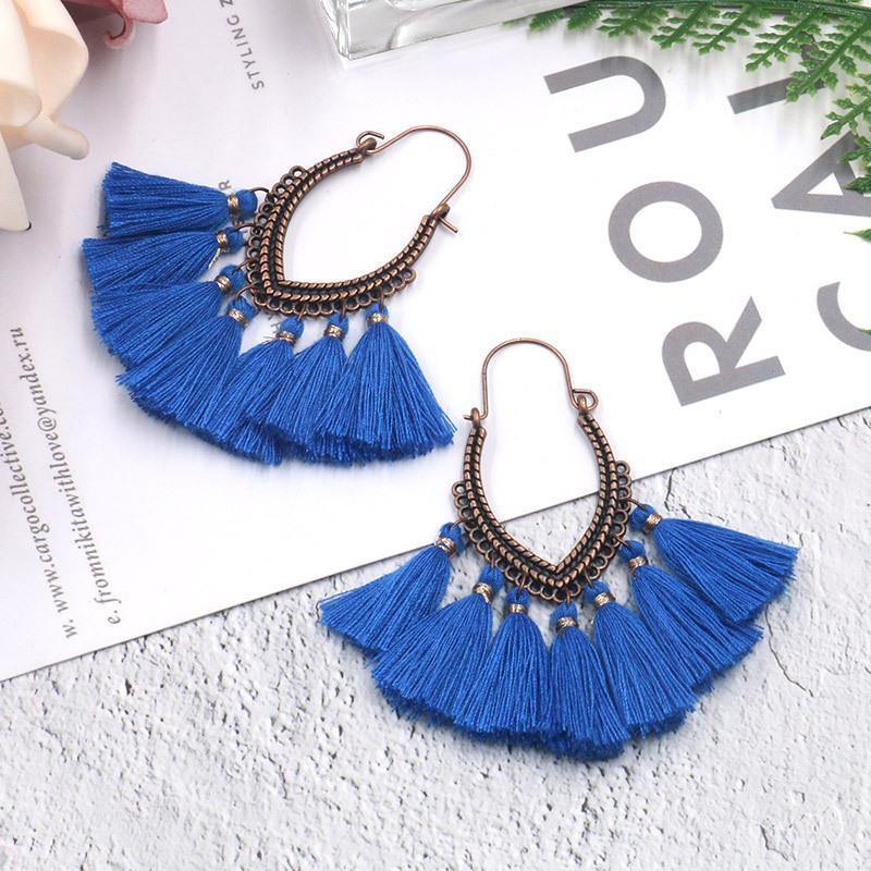 Retro Vintage Boho Bohemian Ethnic Tassel Drop Women Earrings Jewelry Accessories - hiblings