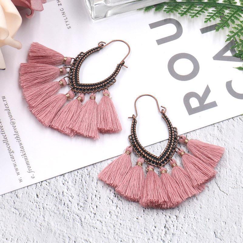 Retro Vintage Boho Bohemian Ethnic Tassel Drop Women Earrings Jewelry Accessories - hiblings