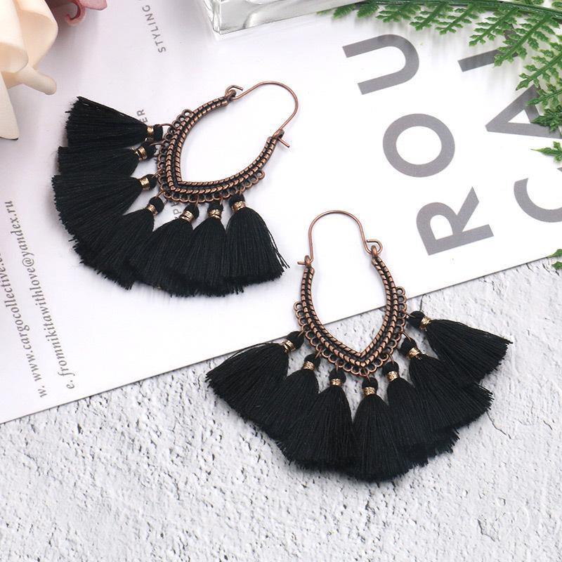 Retro Vintage Boho Bohemian Ethnic Tassel Drop Women Earrings Jewelry Accessories - hiblings