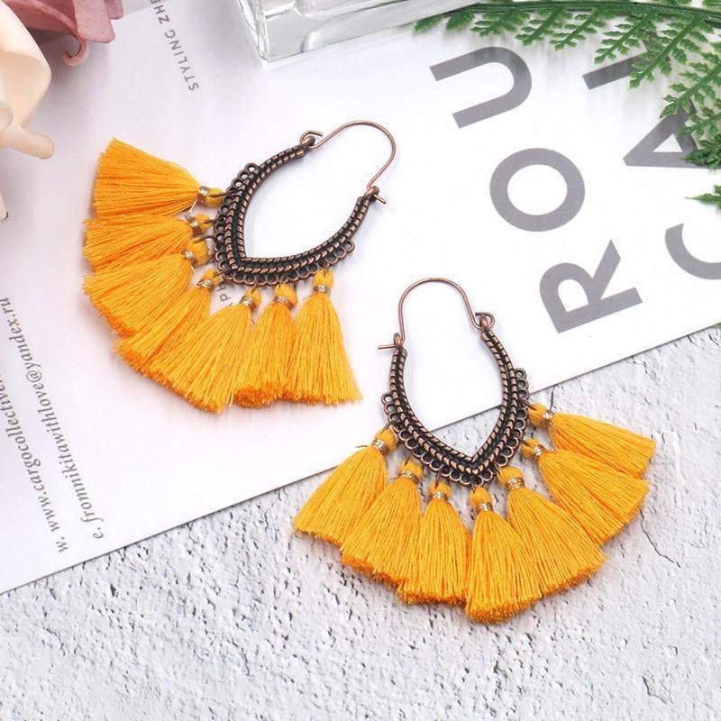 Retro Vintage Boho Bohemian Ethnic Tassel Drop Women Earrings Jewelry Accessories - hiblings