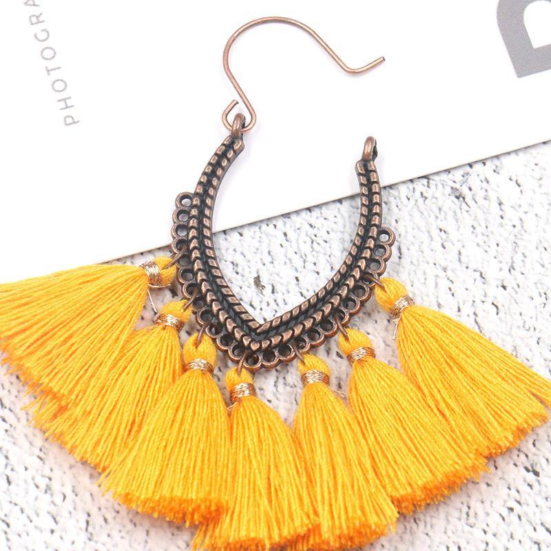 Retro Vintage Boho Bohemian Ethnic Tassel Drop Women Earrings Jewelry Accessories - hiblings