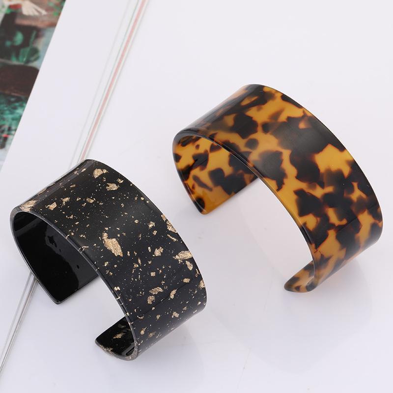 Fashion Exaggerated Leopard Open Wide-faced Bracelet