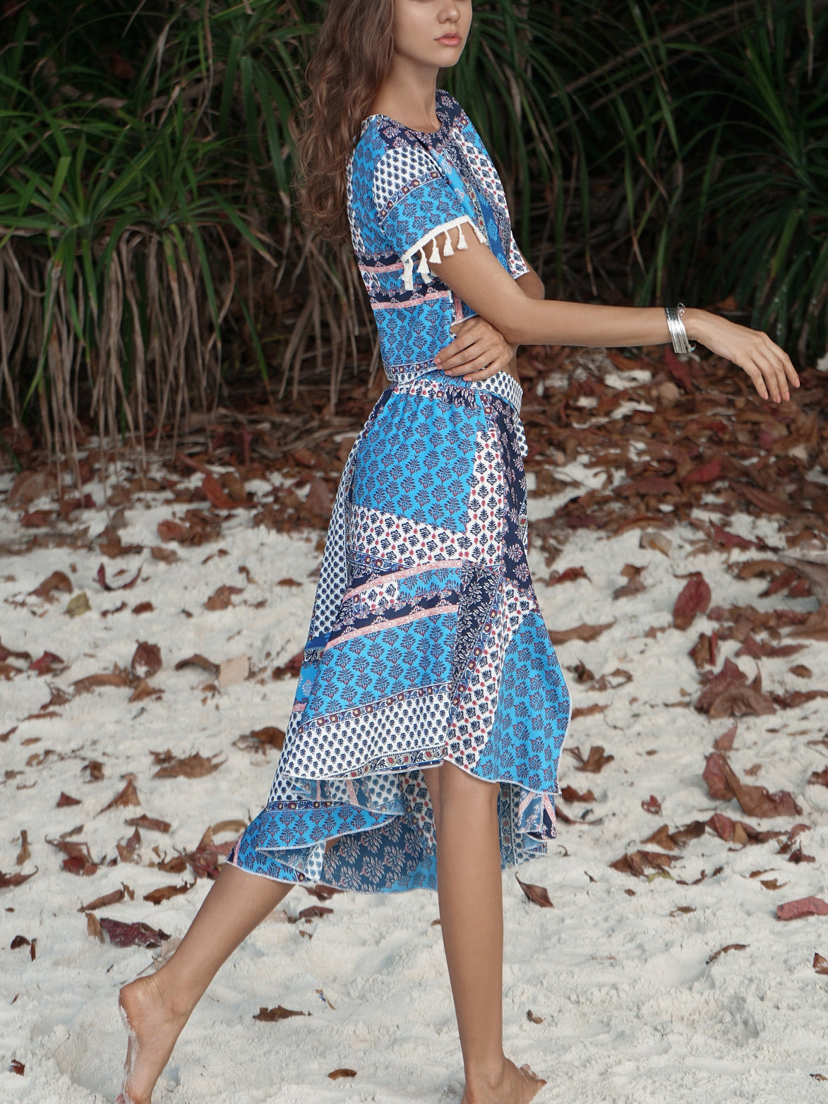 Bohemian Irregular Beach Casual Suit Two-piece Skirt