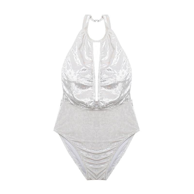 Sexy Pure White Beach Holiday One-piece Swimsuit