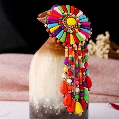 Ethnic Style Hand-woven Flower Key Chain Bag Hanging Ornaments