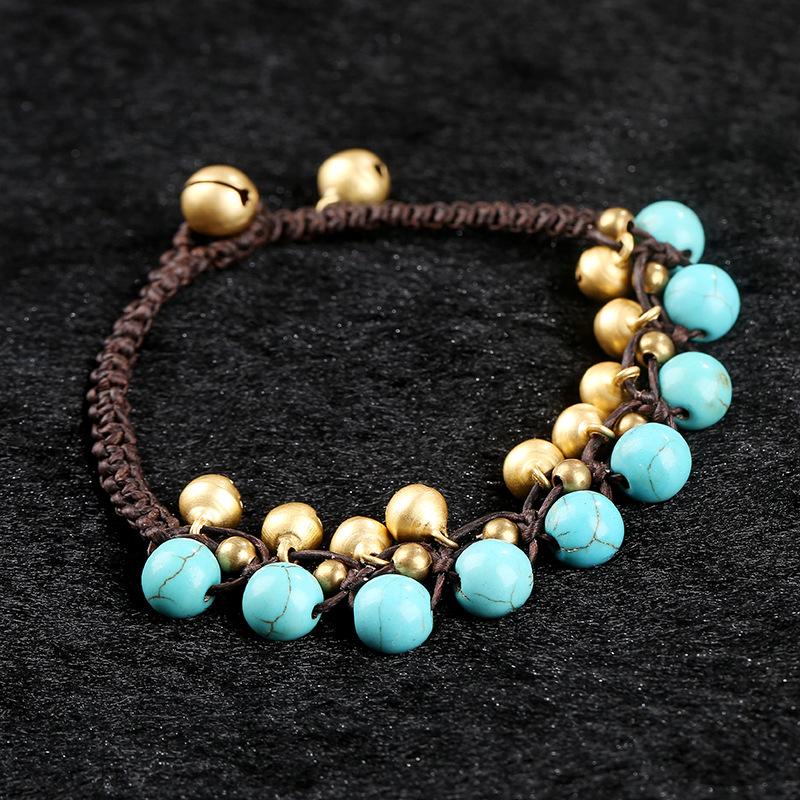 Ethnic Style Vintage Turquoise Bell Bracelet