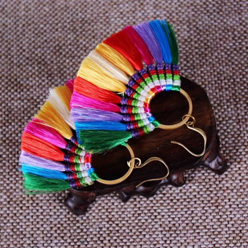 Ethnic Style Color Tassel Earrings