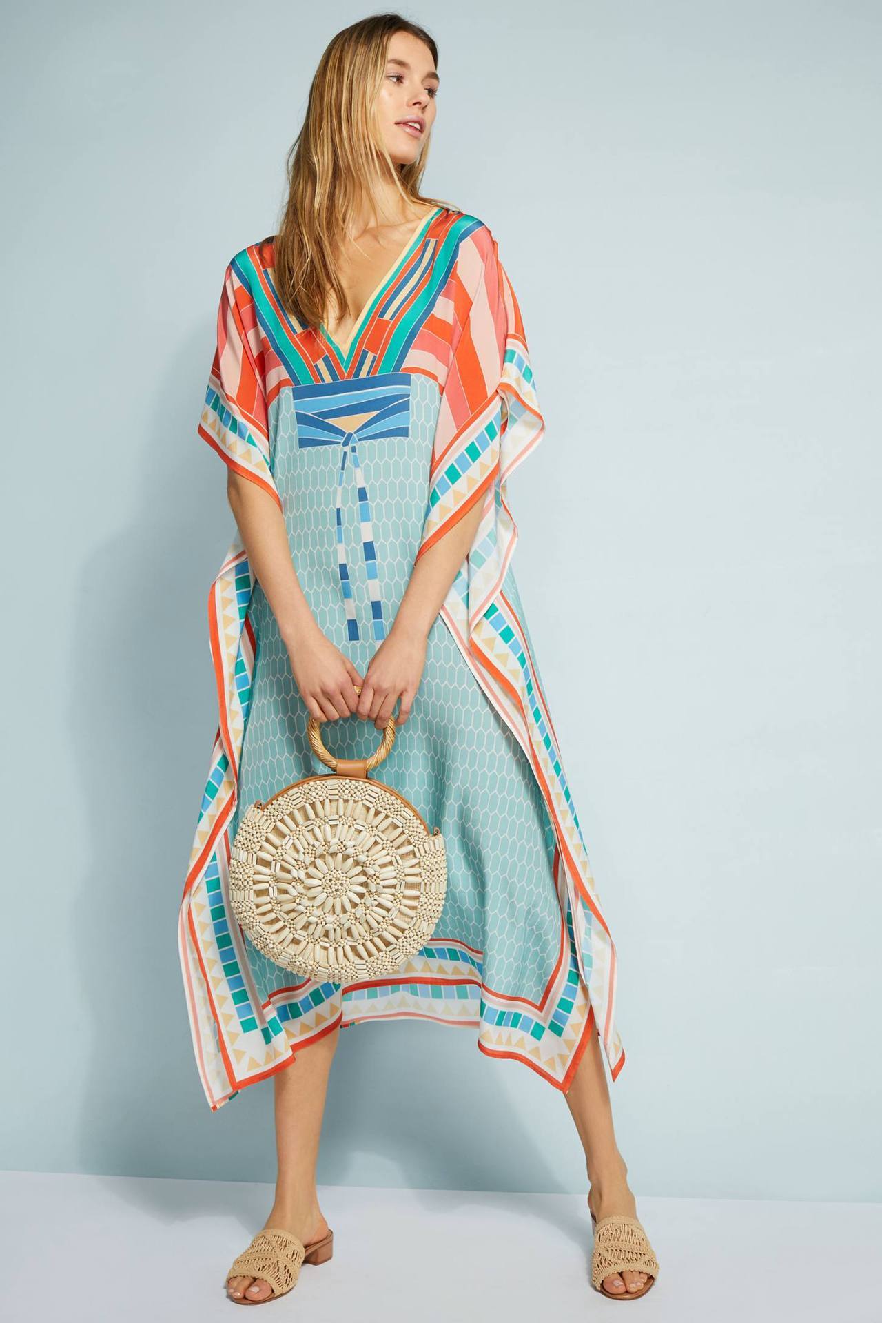 Loose Printed Blouse Beach Holiday Dress