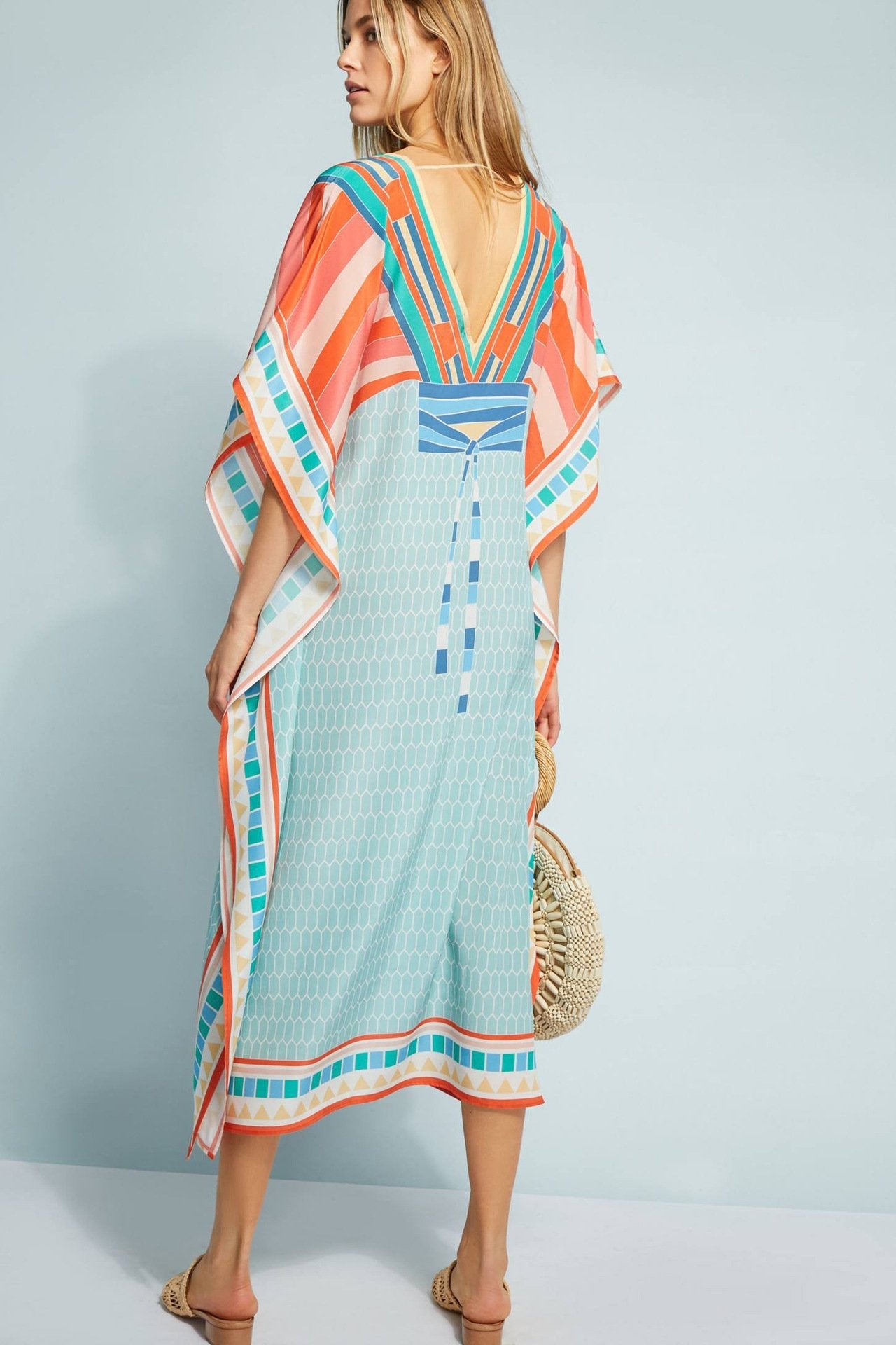 Loose Printed Blouse Beach Holiday Dress