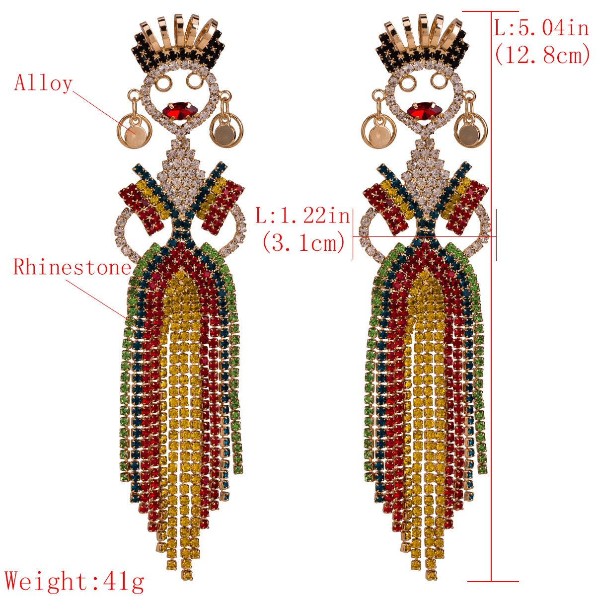 Exaggerated Finged Diamond Bohemian Earrings