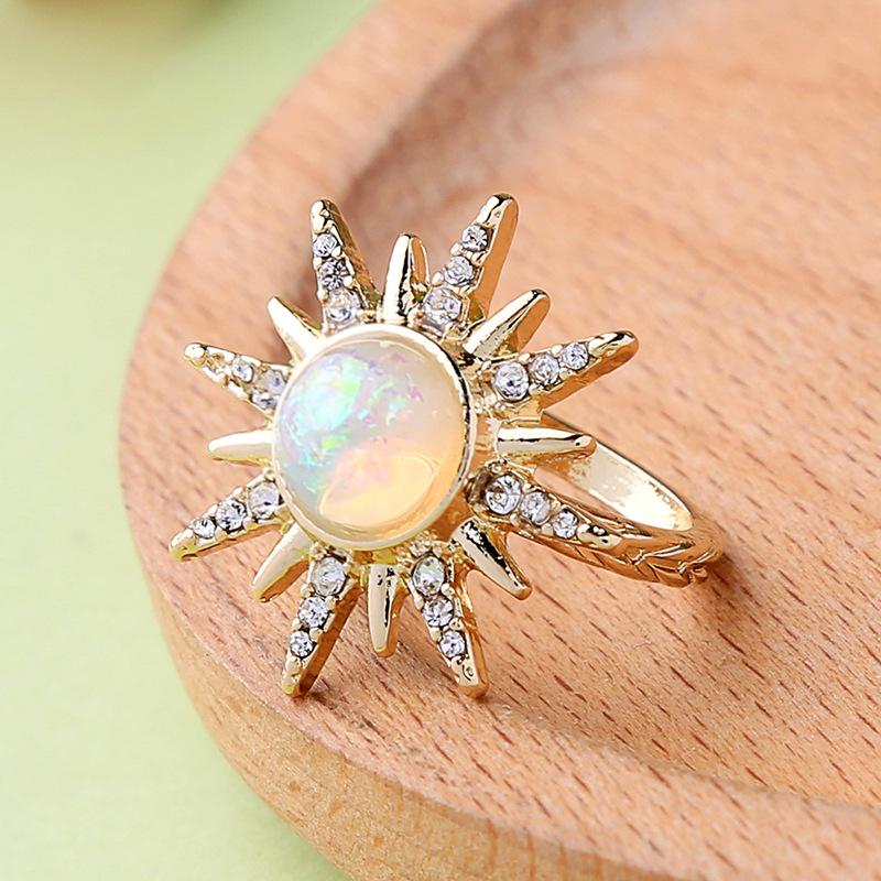 Star colorful diamond ring personalized fashion hipster ring