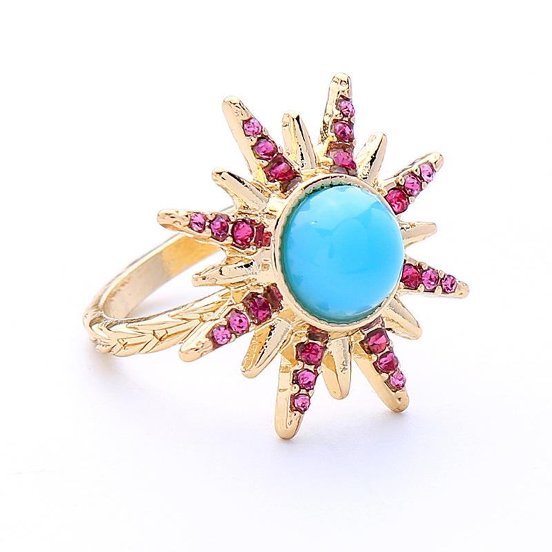 Star colorful diamond ring personalized fashion hipster ring