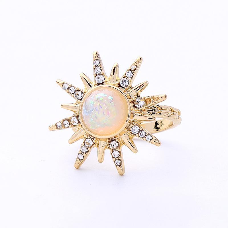 Star colorful diamond ring personalized fashion hipster ring