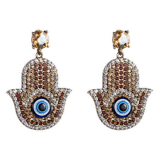 Acrylic imitation diamond eye earrings female personality earrings bohemian earrings